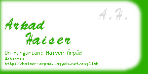 arpad haiser business card